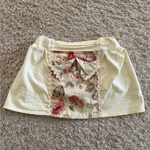 Cream Floral Rickrack Bow Skirt Girls Size: 3T